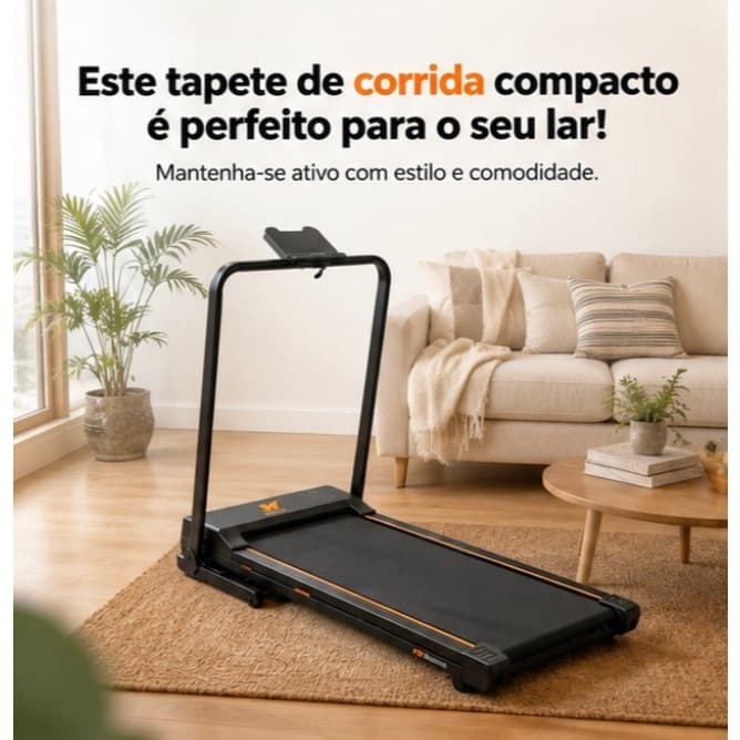 Esteira Elétrica Dobrável Compacta Silenciosa 2.0HP Até 100kg Caminhada 1-12km/h para Casa e Apartamento