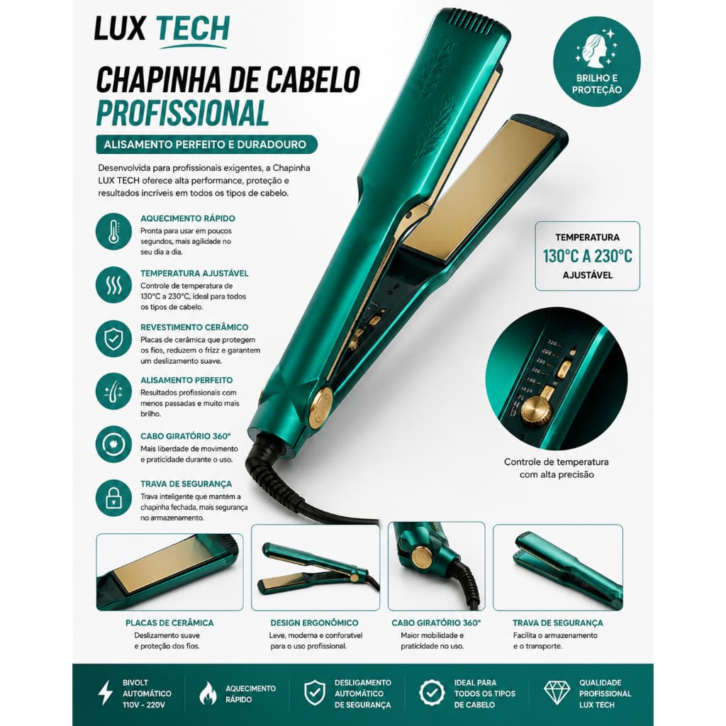 Chapinha de Cabelo Profissional Alisamento Cabelereiro