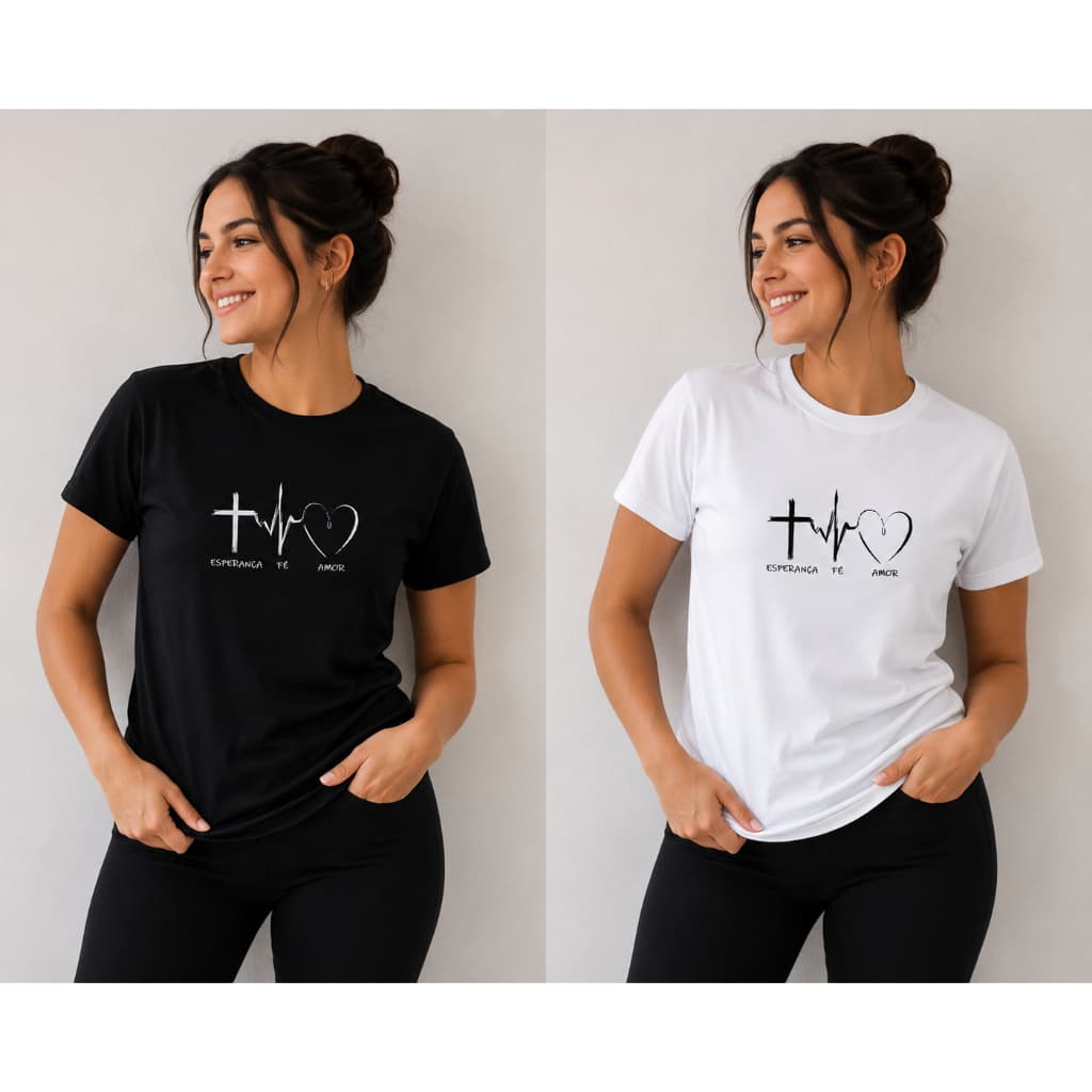 Camiseta Esperança,fé e amor