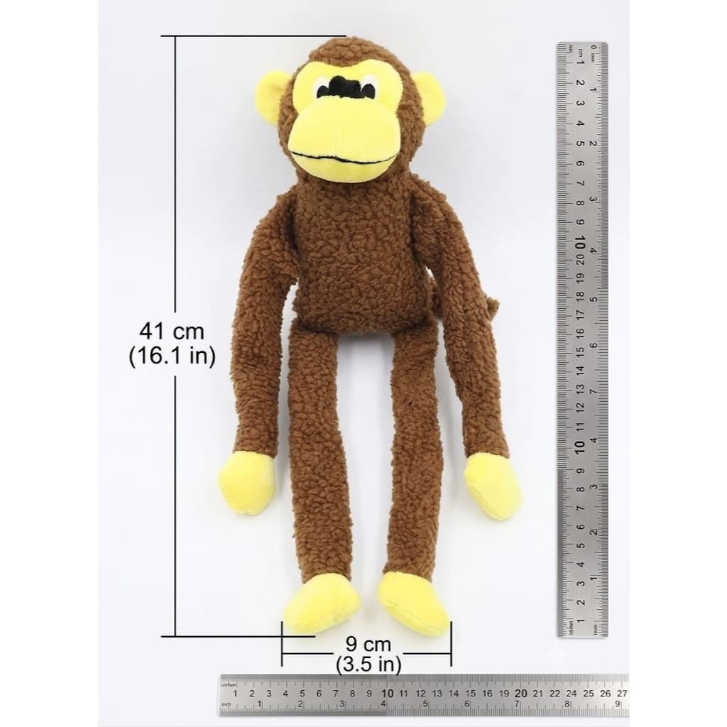 Brinquedo Cachorro Macaco de Pelúcia com Apito Interativo - Macio, Estimula e Seguro