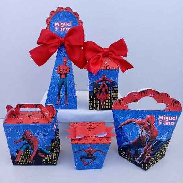Kit Festa Homem-Aranha Lembrancinhas Personalizadas  Com Laço