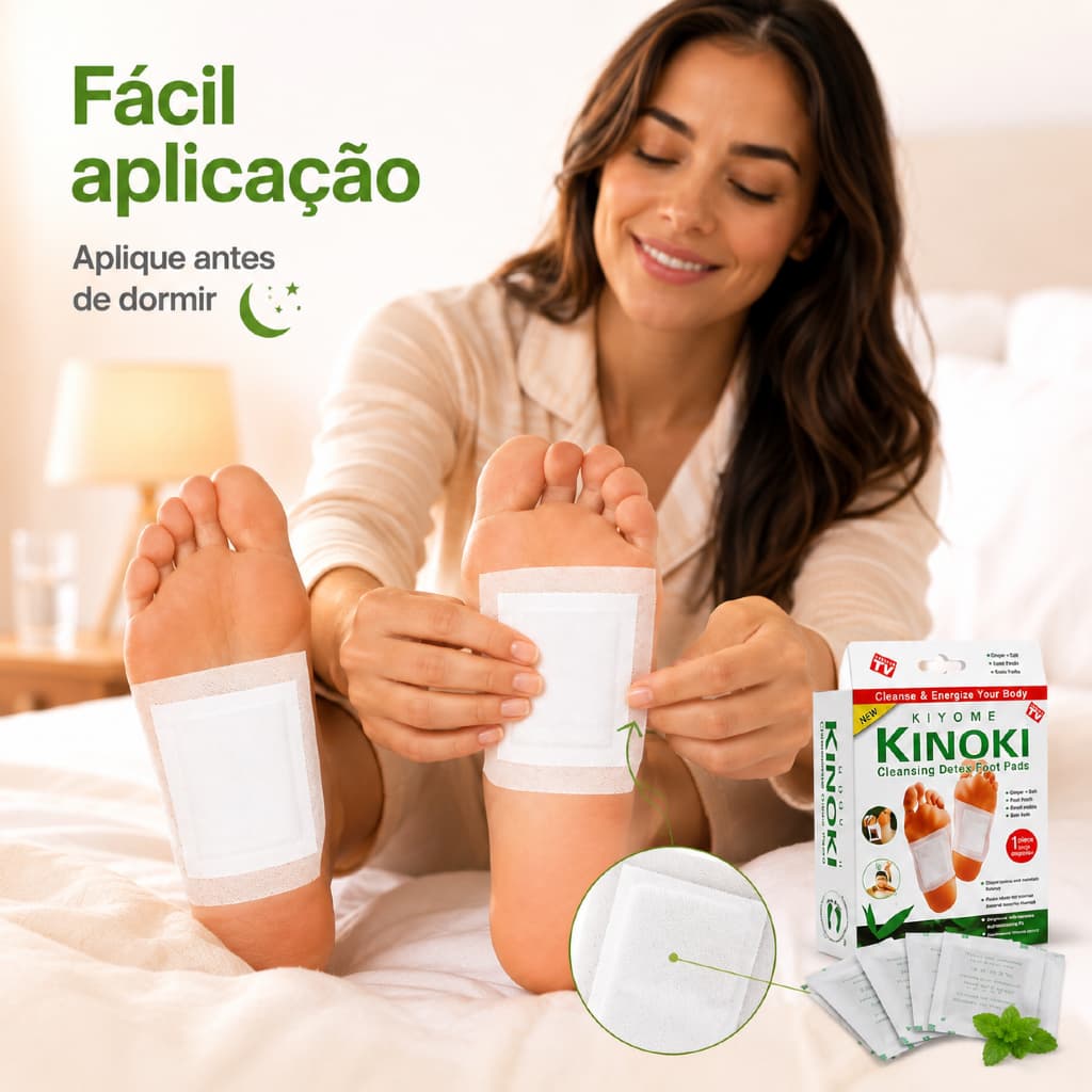 Kit 20 Adesivos Kinoki Detox para os Pés Praticidade Conforto Sono Tranquilo Autocuidado Natural Relaxados