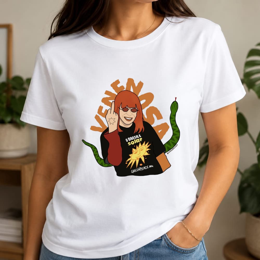 Blusa Feminina Camiseta Rita Lee Venenosa Casual Fã 100% Algodão Básica