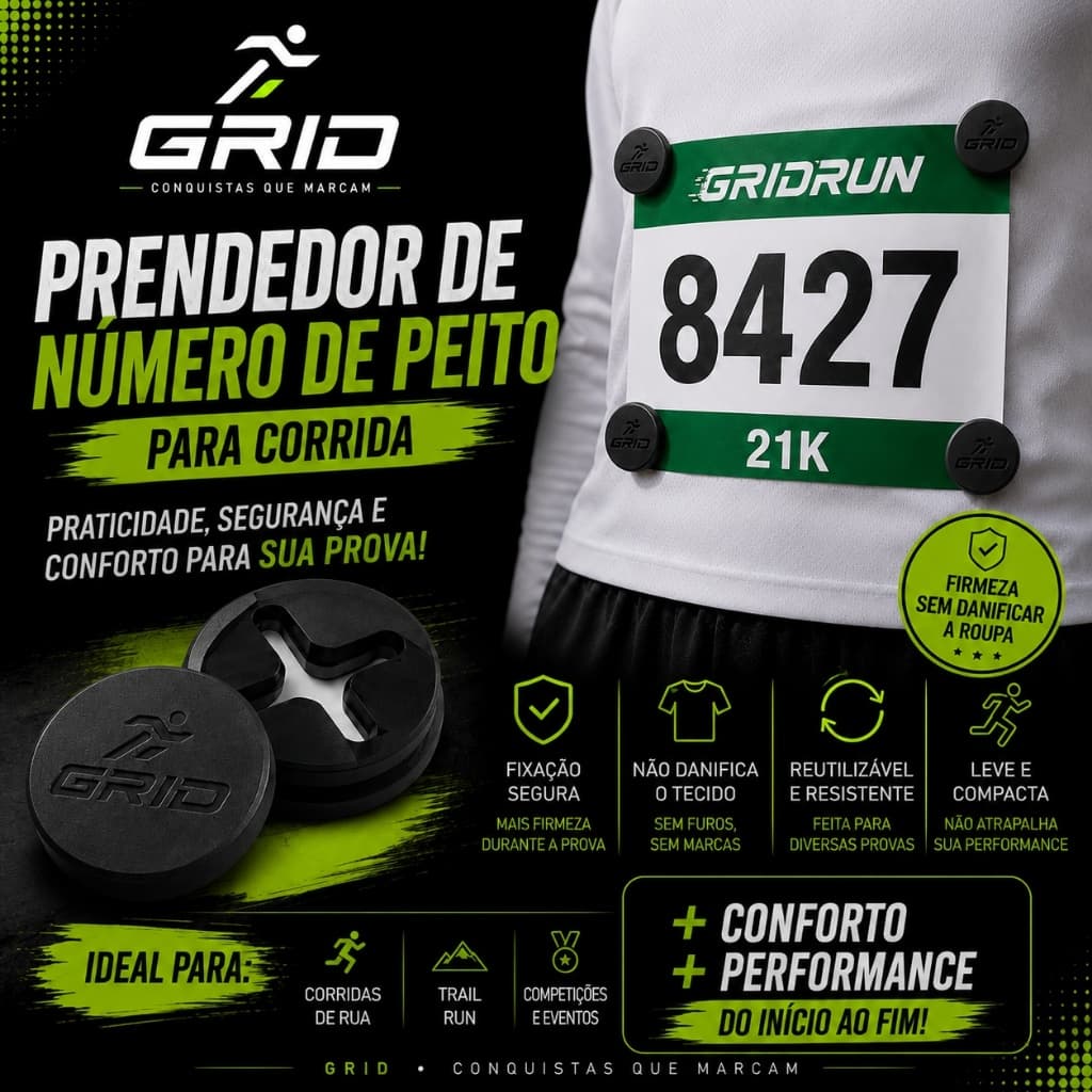 Kits Clip,Prendedores de Número de Peito para Corrida Sem Alfinete Reutilizável