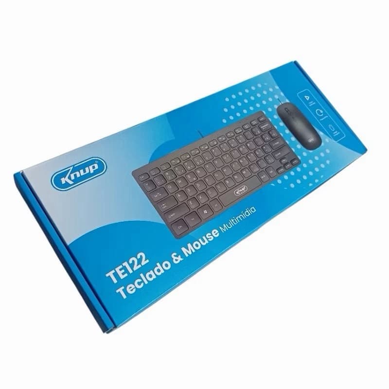 Kit Teclado e Mouse USB Knup KP-TE122 Multimídia Preto
