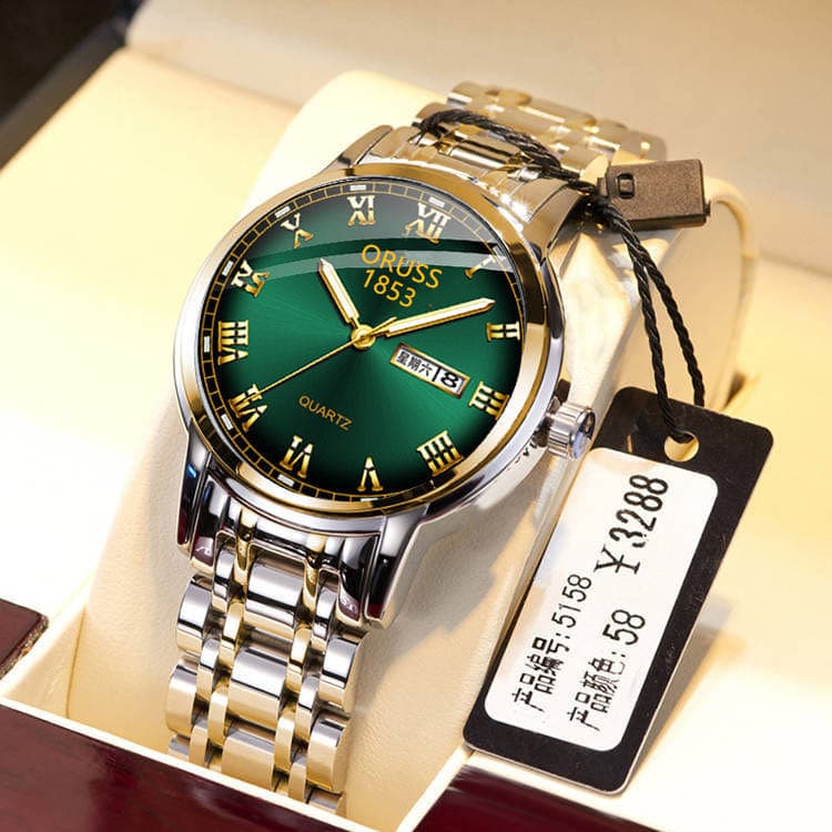 【Local do Brasil】ORUSS Relógio Feminino Elegante e Casual à Prova d'Água de Quartzo para Casais LM