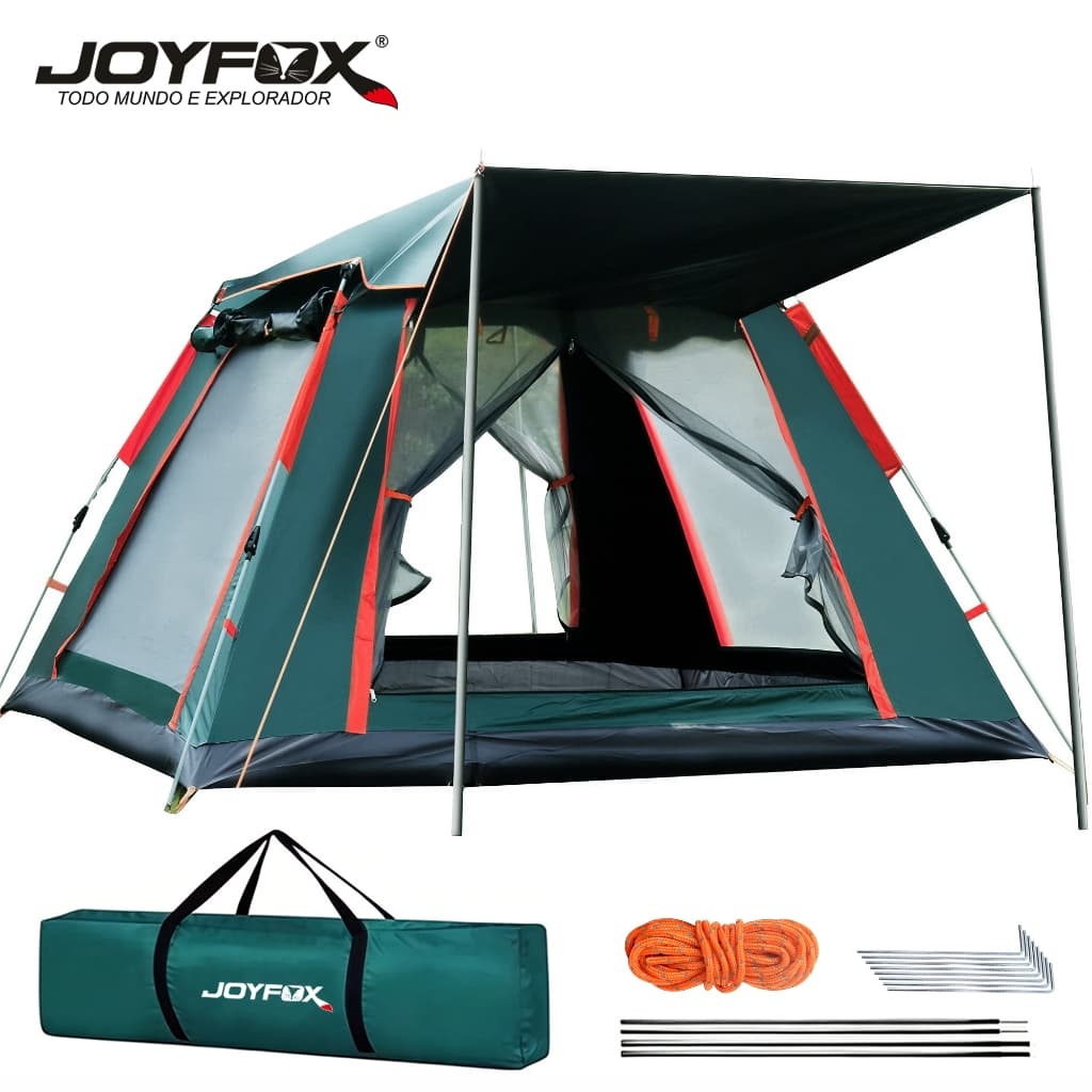 Barraca Camping Acampamento 4/5 Pessoas Grande Varanda 240* 240*154cm JOYFOX
