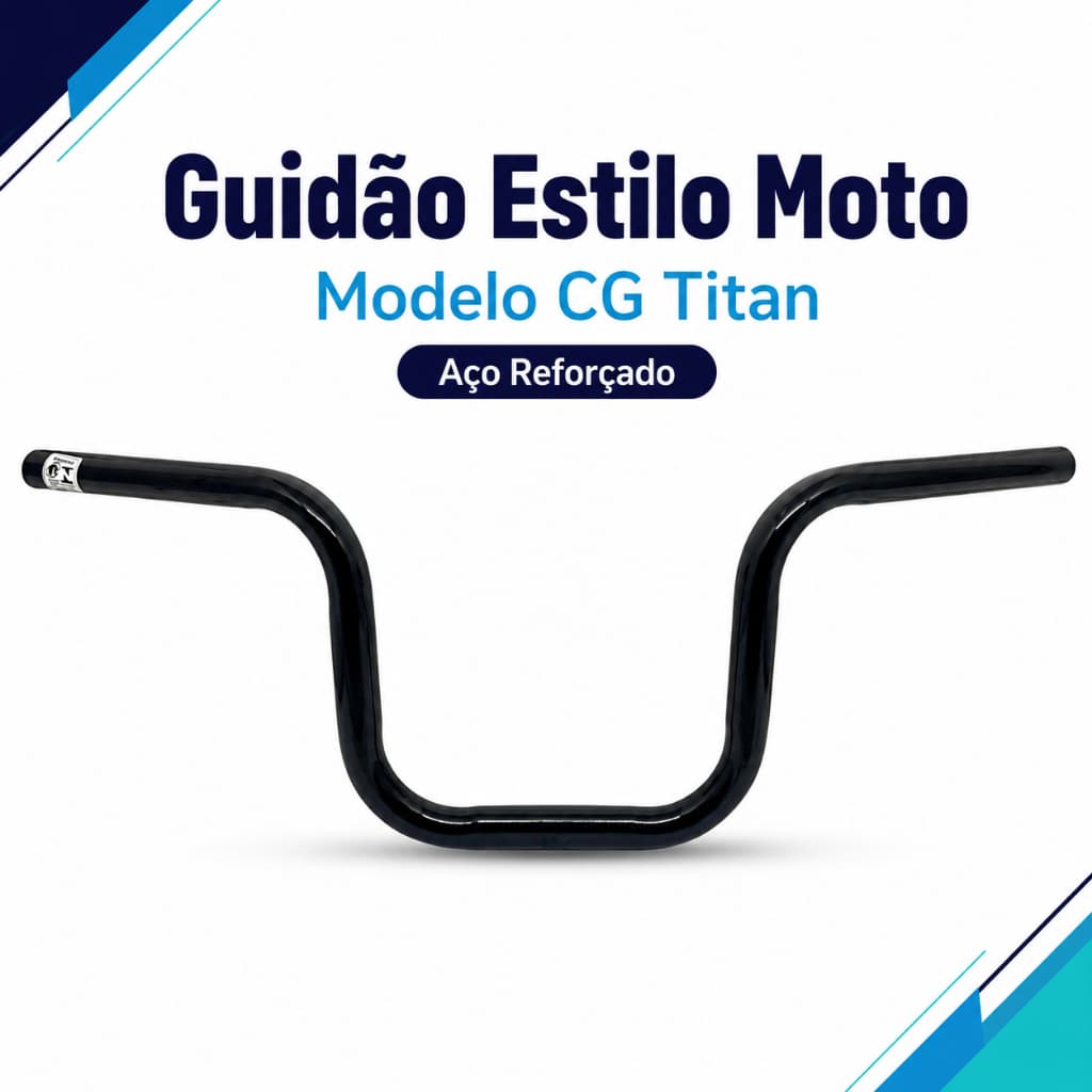 Guidão Bicicleta Estilo Moto CG Titan Aço Reforçado 59cm