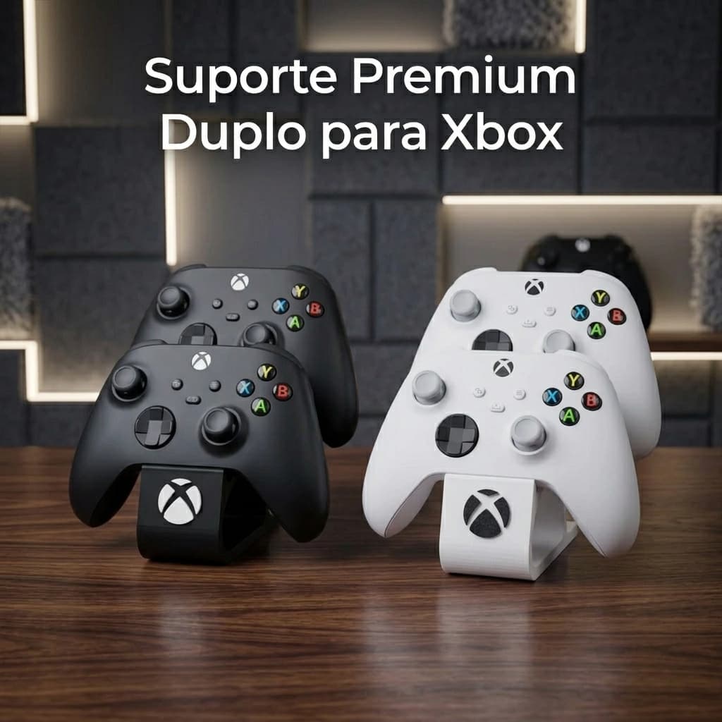 Suporte Duplo para Controles Xbox 360, One, Series S e Series X Organizador Gamer