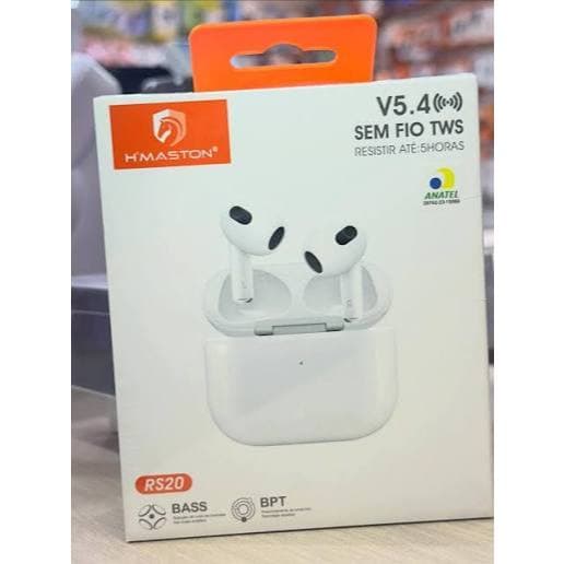 Fone Bluetooth In-ear Rs20 Hmaston Ipx4 Bateria 5h Celular