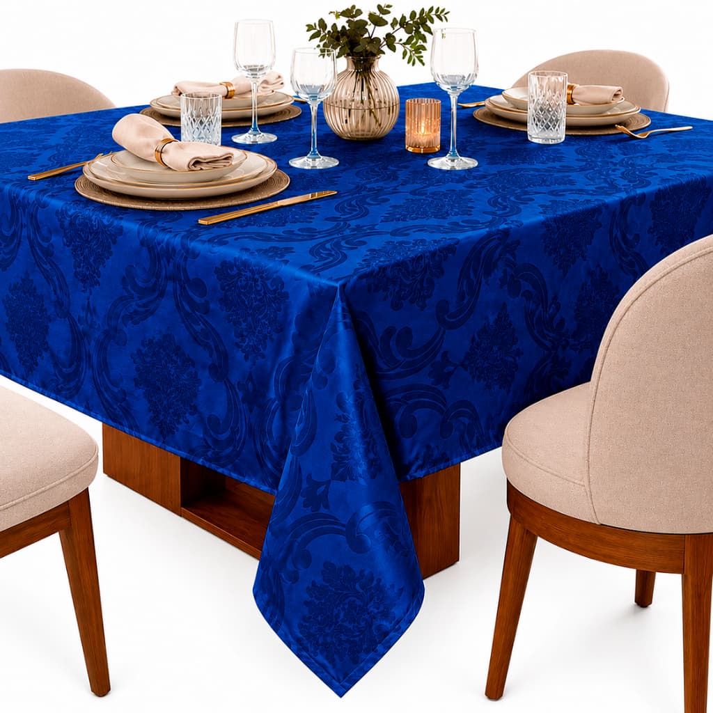 Toalha de Mesa Luxo Quadrada 4 Lugares Jacquard Premium Original Decoração Cozinha