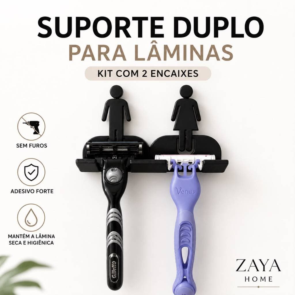 Suporte para Lâmina de Barbear Parede com Fita 3M Organizador Banheiro Barbeador Masculino Feminino