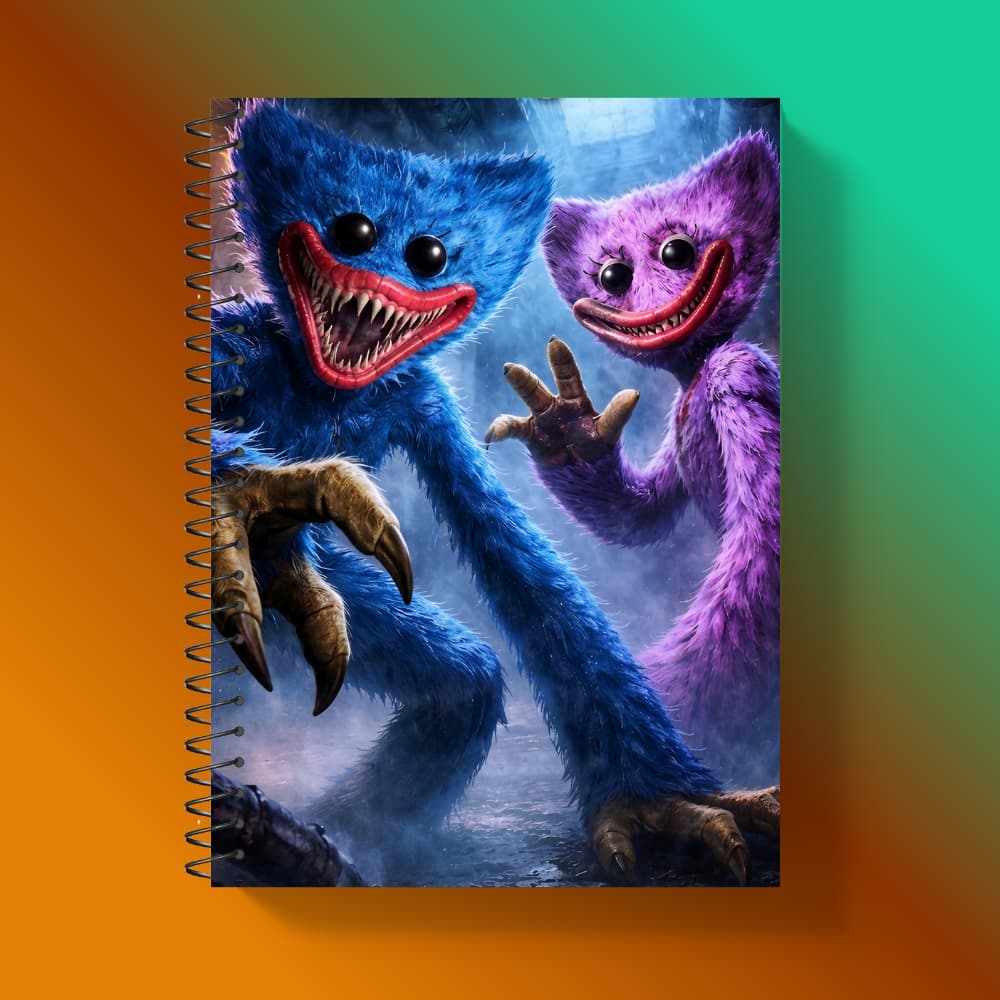 Caderno Poppy Playtime Personalizado Capa Dura 1, 10 e 20 Materias