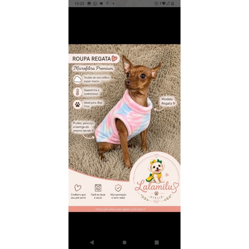 roupa pet tecido de soft, , roupa inverno pet, roupa de frio,  roupa regata cachorro