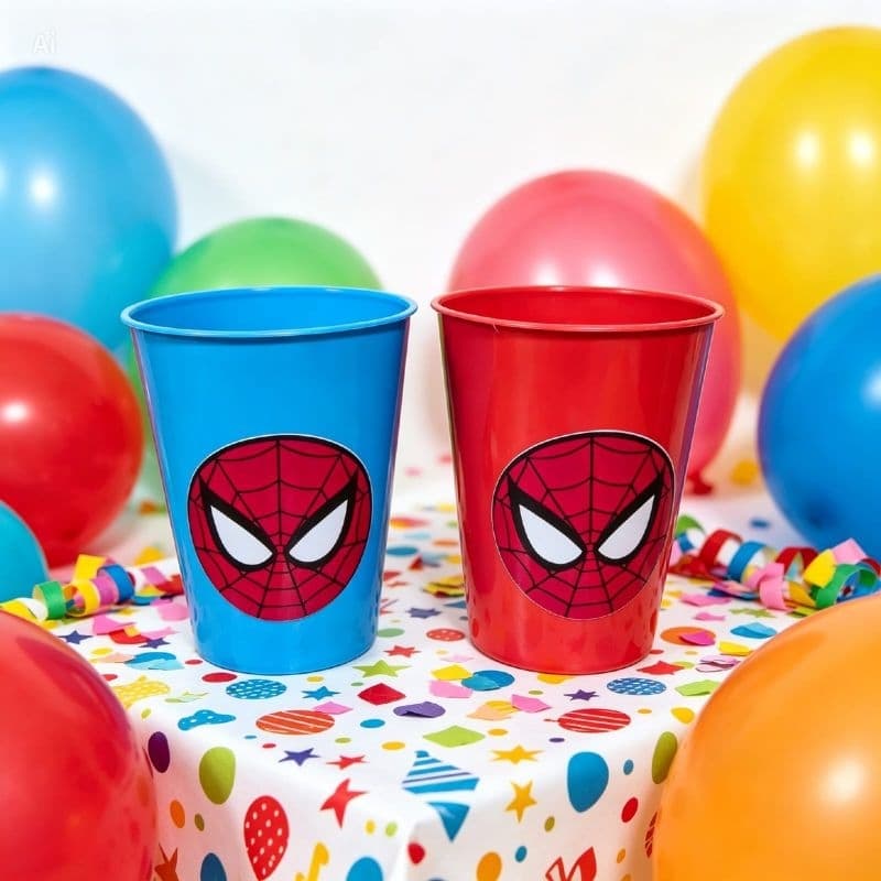kit 10 Copo Personalizado Adesivado Homem-Aranha 300ml  Lembrancinha Festa Infantil | Kit Festa Aniversário
