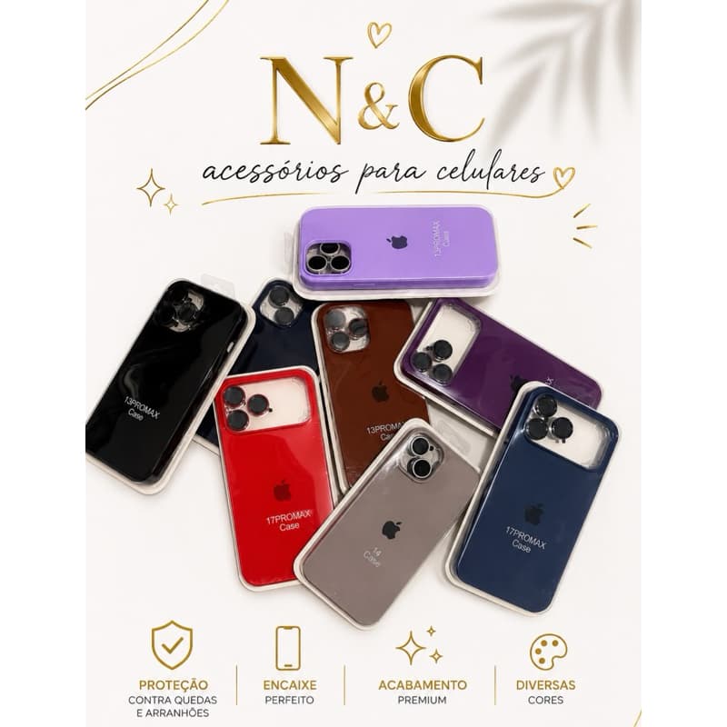 capinhas com protetor de lente, iPhone 13 Pro Max/ iPhone 14/ iPhone 17 pro max