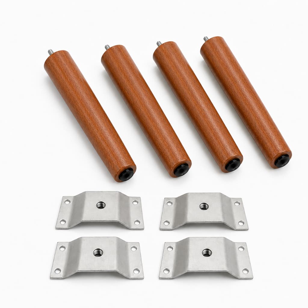 Pé Palito de Madeira 35cm Mel e Tabaco com chapinha para Puff Poltrona Cadeira Mesa e Móveis