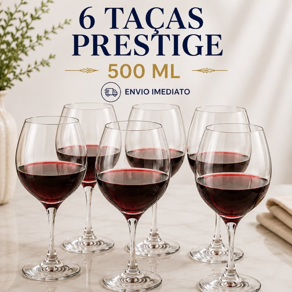 Jogo 6 Taça Prestige Vinho água 500 ml