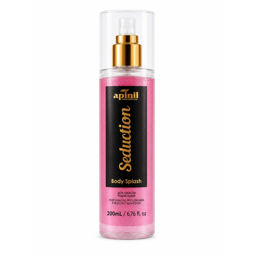Body Splash Seduction Apinil  Brilho 200ml - Alta Fixação