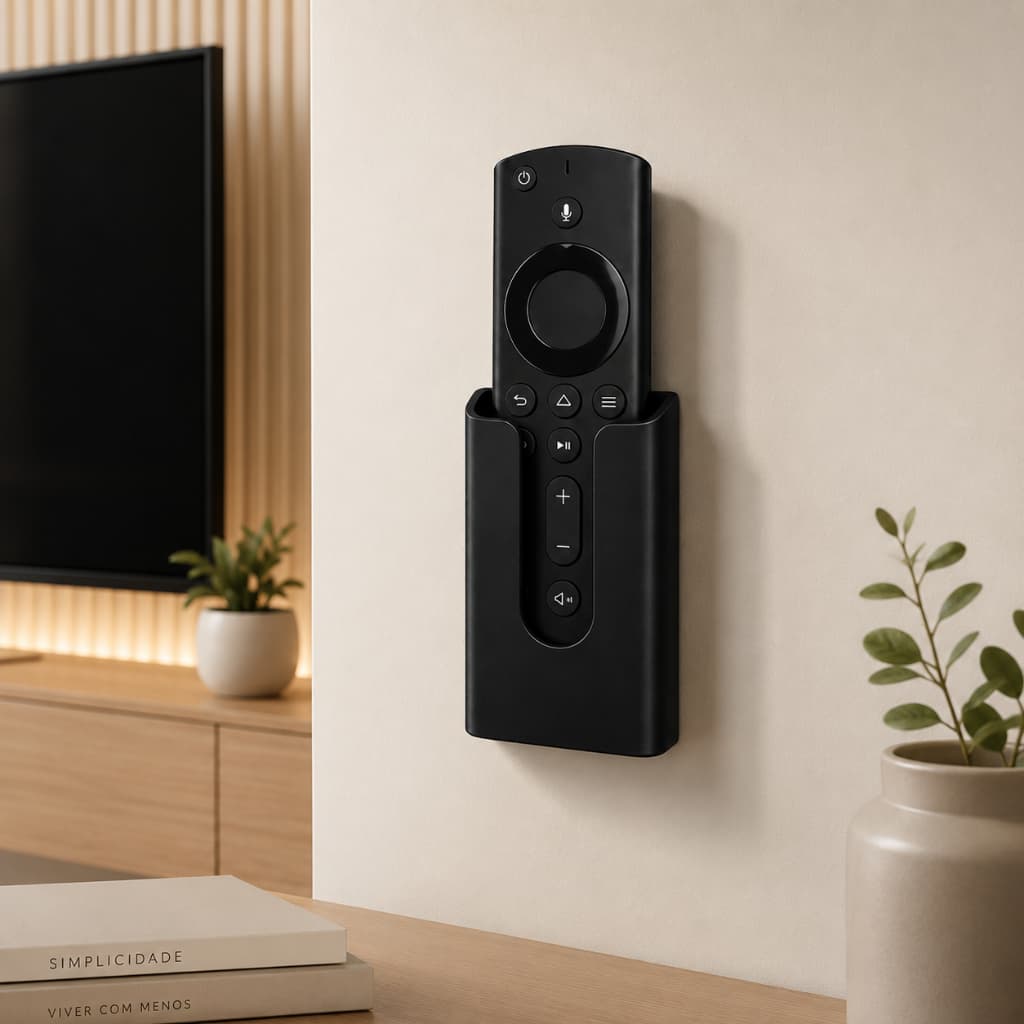 Suporte de Parede para Controle Fire TV Alexa | Fixação Fácil | Impressão 3D Premium