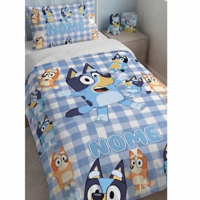 EDREDOM PERSONALIZADO NOME Bluey Infantil kit3 peças