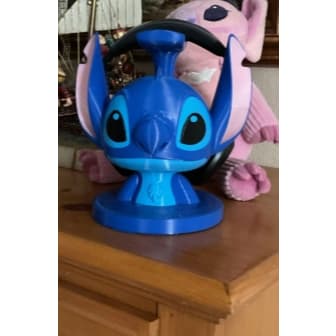 🩵 Suporte para Fone de Ouvido Stitch | Organizador de Mesa Decorativo | Impressão 3D