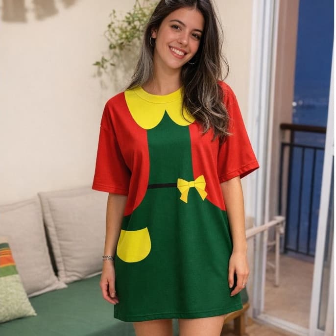 Fantasia Chiquinha Chaves Camiseta #Turma do Chaves  Fantasia Cosplay 3D Unissex