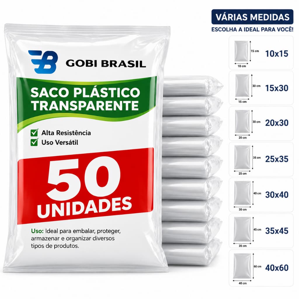 Saco Transparente VARIAS MEDIDAS 50 / 100 Unidades - Cristal Transparente Ecommerce PE