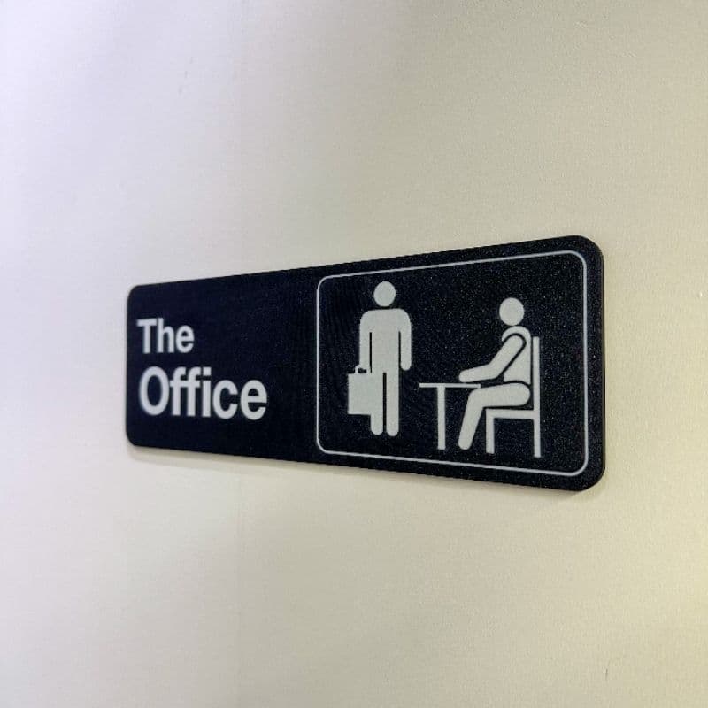 Placa Decorativa The Office - 18x6x2cm - Preto Brilhante