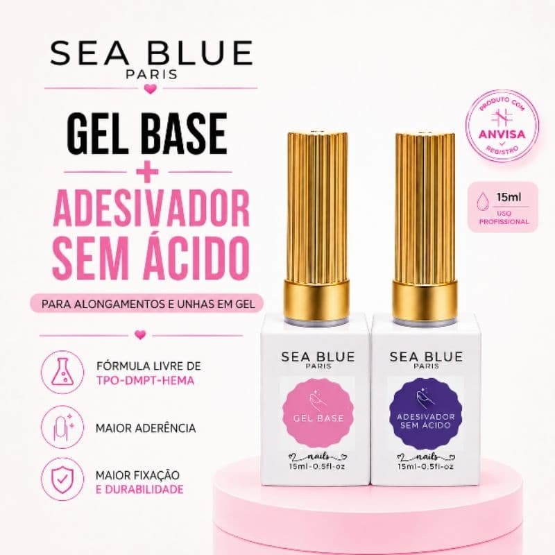 Kit Gel base e Primer Adesivador sem ácido profissional alongamento unha gel UV LED