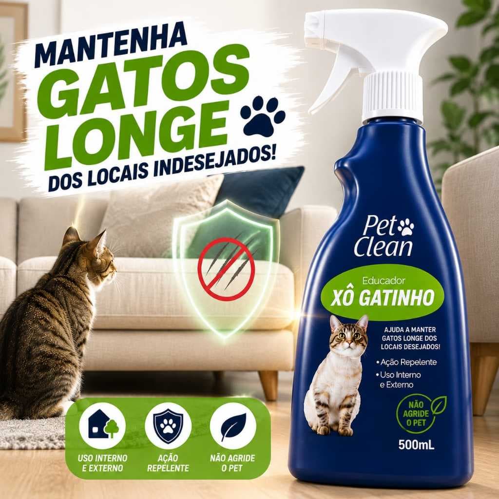 Spray Educador Para Gatos Sanitario Afasta Gatos Evita Xixi Fora do Lugar Adestra Gatos Xô Gatinho Pet Clean Protege