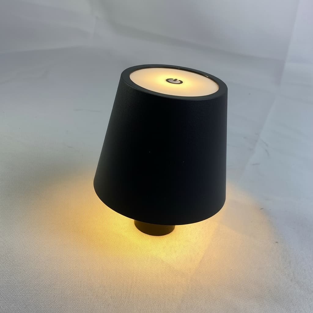 Mini Luminaria Led Portatil Preto Iluminacao Ambiente Quarto Mesa