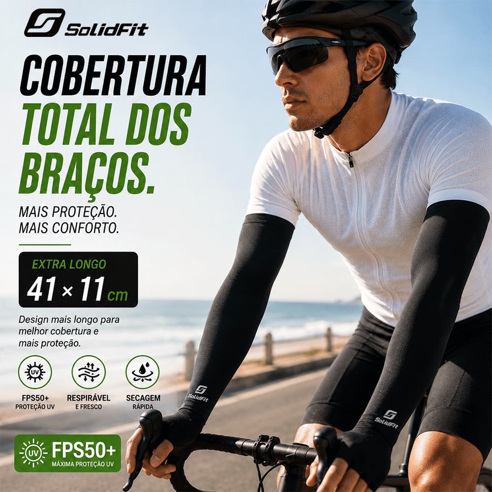 Manga de Proteção Solar FPU50+ Unissex manguito Ciclismo e Atividades ao Ar Livre Tecido Leve Secagem Rápida