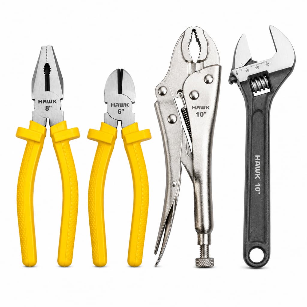 Kit 4 Ferramentas Hawk Alicates Universal Corte Pressão