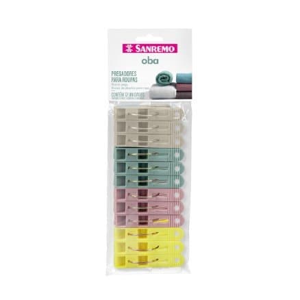 Prendedor de Roupas Plástico Sanremo Pequeno - Kit com 12 Peças Pregador de Roupas Pequeno