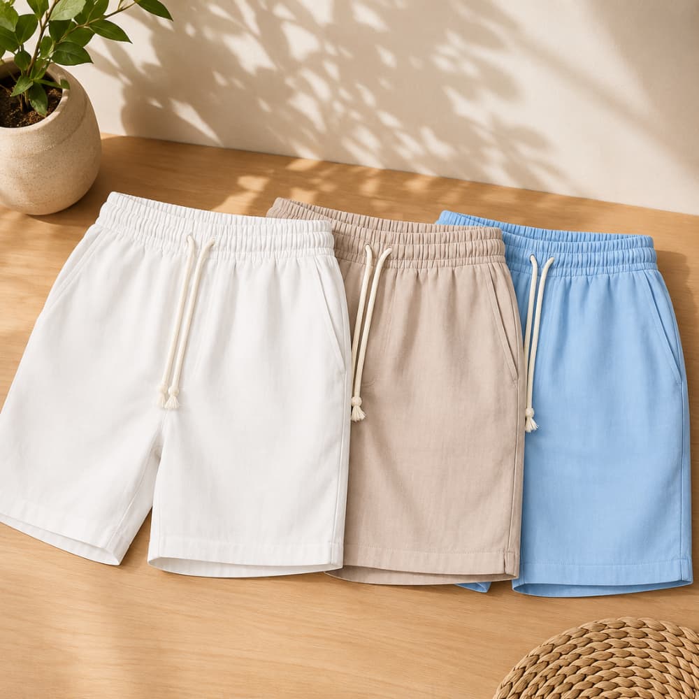 Kit 3 Shorts Masculino Linho Excelente Caimento Casual