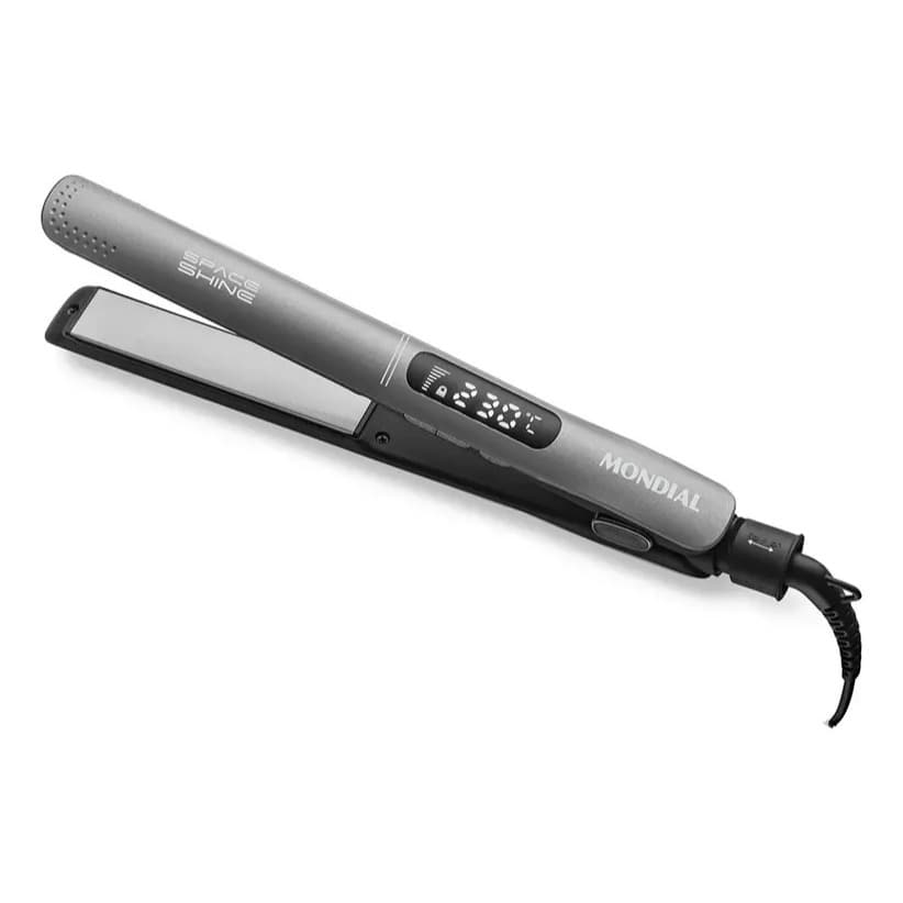 Prancha Chapinha Alisadora Mondial Space Shine P-25 Bivolt Digital Grafite