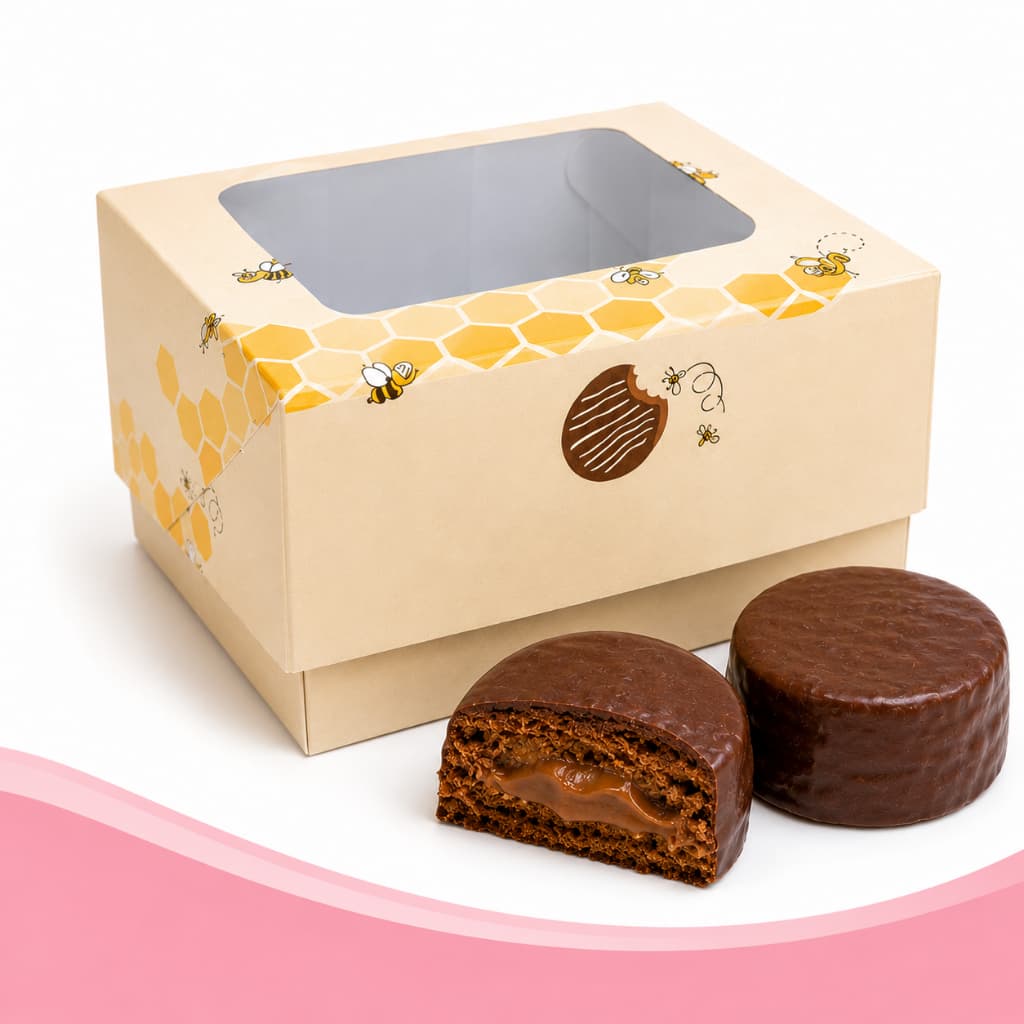 Caixa  Pão de Mel 8x8x4cm Papel Fotográfico 230g