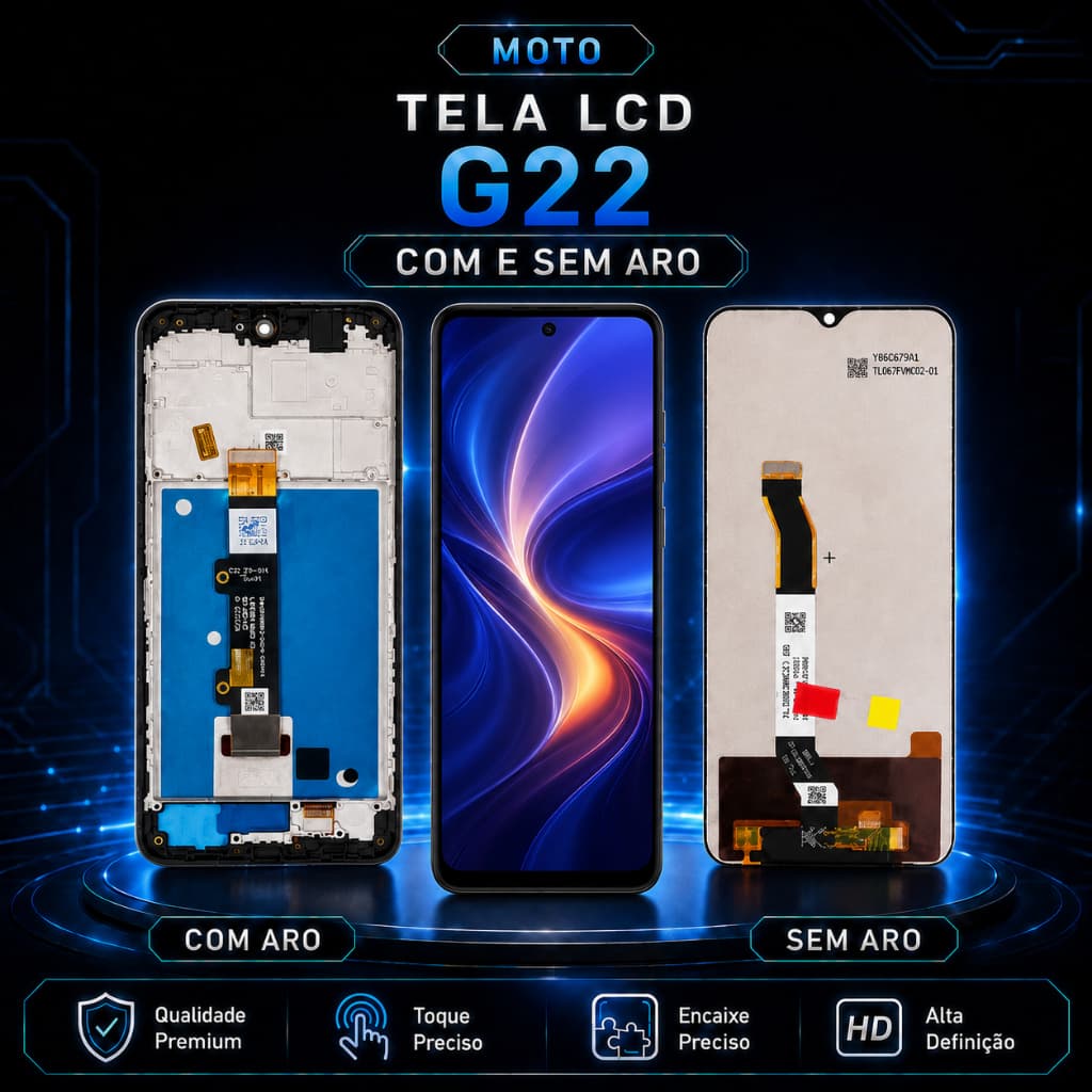 Tela de Reposição para MOTO G22 LCD Touch Alta Definição com ou sem Aro