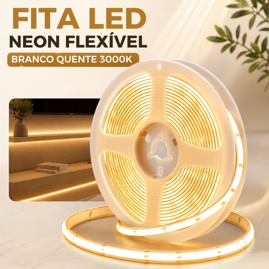 Fita Led Branco Quente Flexível 5 Metros 3k Decoração Elegante Qualidade Premium