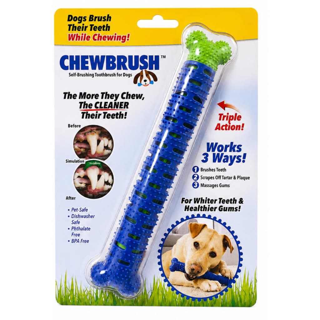 Brinquedo Mordedor Osso para Cães Higiene Dental Chewbrush