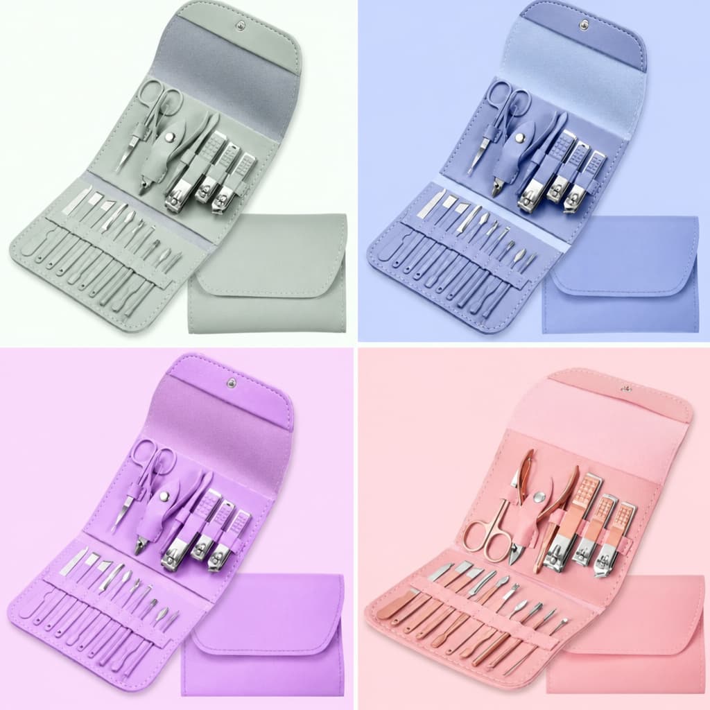 Kit Manicure Cortador Unha Pinça Desencravar Higenie 16 Peças Viagem Passeio Trabalho