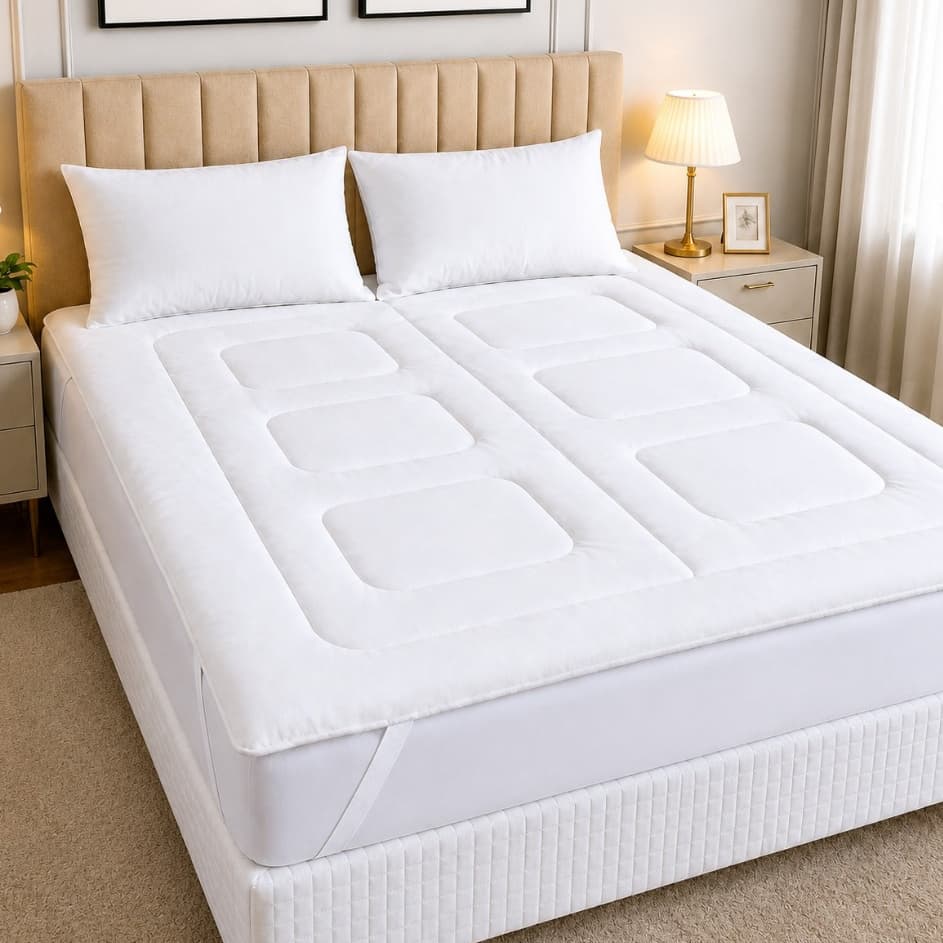 Protetor Para Colchão Pillow Top Cama King Micropercal 400 Fios Com Elástico Nas Pontas Mácio Conforto Premium