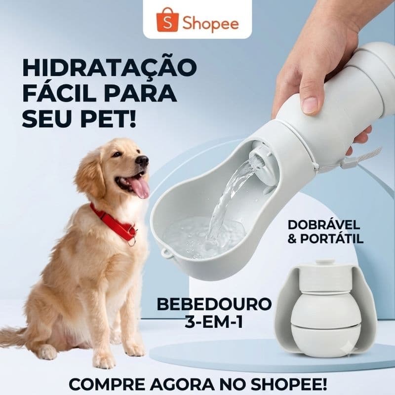Bebedouro Portatil Pets Ideal Passeios Viagem Pratico Leve