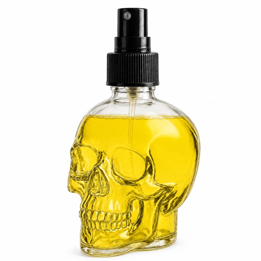 Frasco Vidro Caveira para Aromatizador de Ambiente com Valvula spray