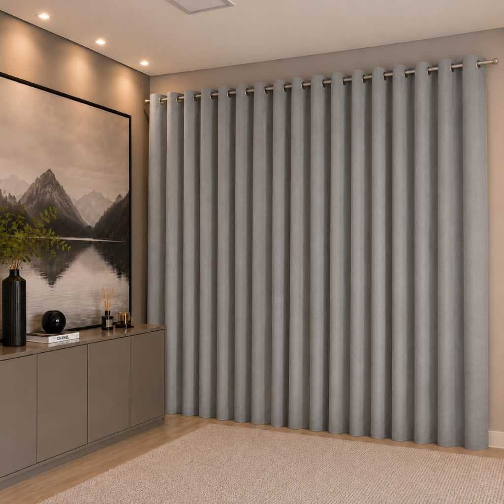 Cortina Blackout Sala Quarto 4,00x2,80m 100% Blecaute Anti-Térmica Corta Luz Tecido Luxo Premium
