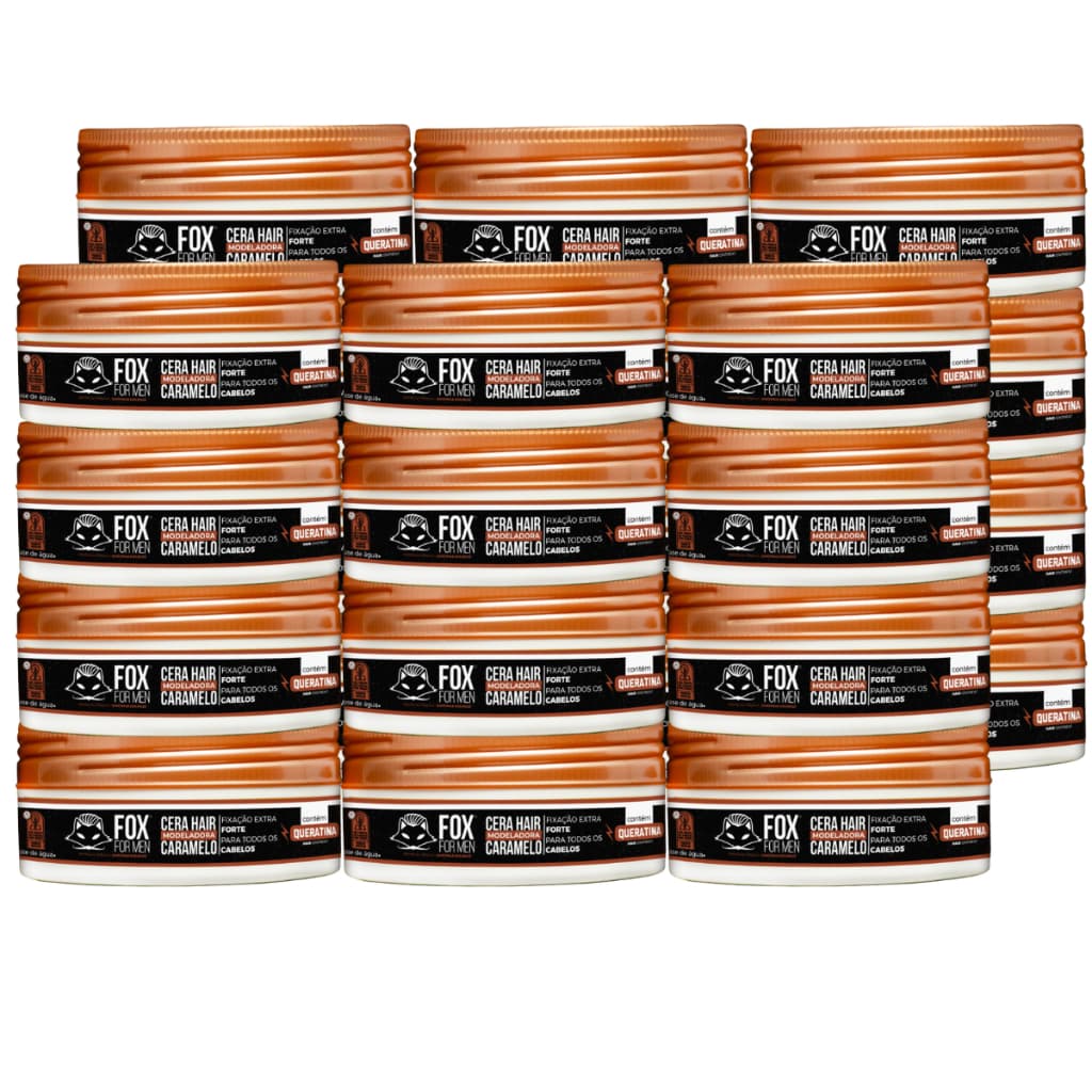 Kit 24 Cera Hair Modeladora Caramelo Fox For Men 130g