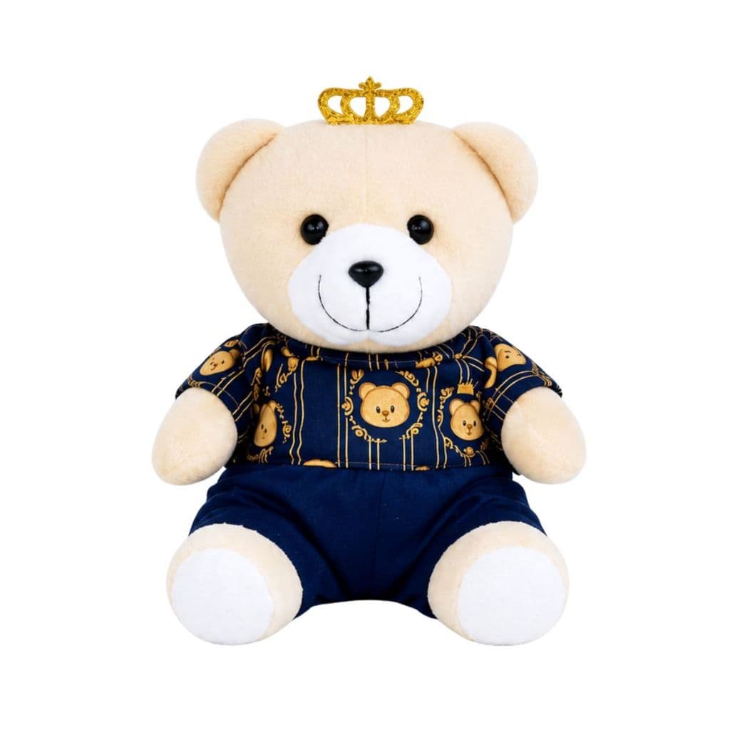 Ursinho Príncipe Coroa Para Nicho Decoração Quarto Bebê Menino Menina Urso de Pelúcia