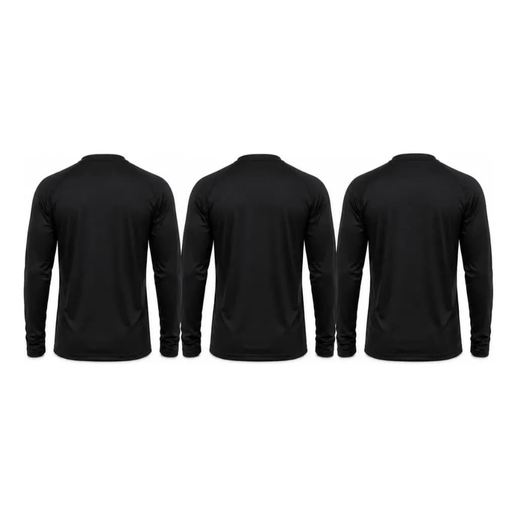 Kit 3 Camisetas Masculina Manga Longa Esportiva Respirável Dry Fit