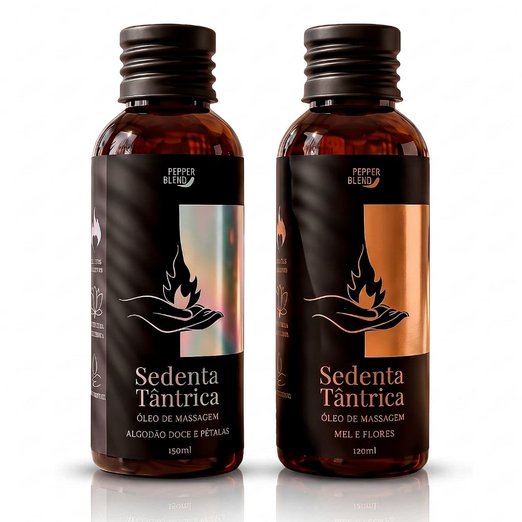 Óleo de Massagem Tântrica Corporal Alto Deslizamento Aromas Mel Flores ou Algodão Doce Pétalas 120ml
